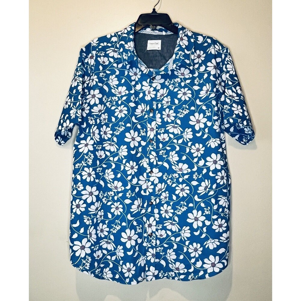 Sovereign Code Hawaiian Summer Vacation Button Up  Men's  Floral Short Sleeve XL
